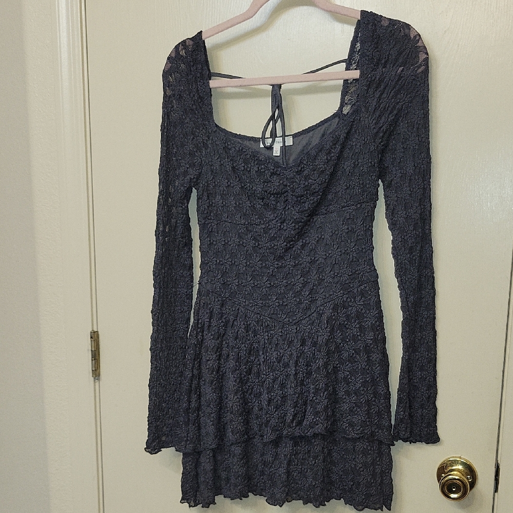 Long Sleeve Dress in Charcoal